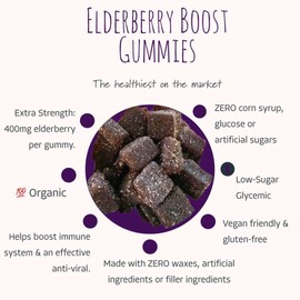 Elderberry Boost 60 ct Gummies ~ The Most Natural Gummy ~ 400mg PER Gummy ~ Highest Potency