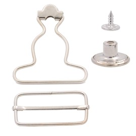 Amanaote 1.5" Inside Bottom Size Silvery Dungaree Fastener Overall Clip Suspender Buckle Pack of 6 Sets