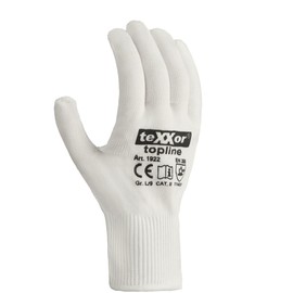 texxor Topline 1922 Nylon Fine Knit Gloves, Pack of 12, White, 8/M, Fine Knit Gloves, Work Gloves, Nylon Gloves