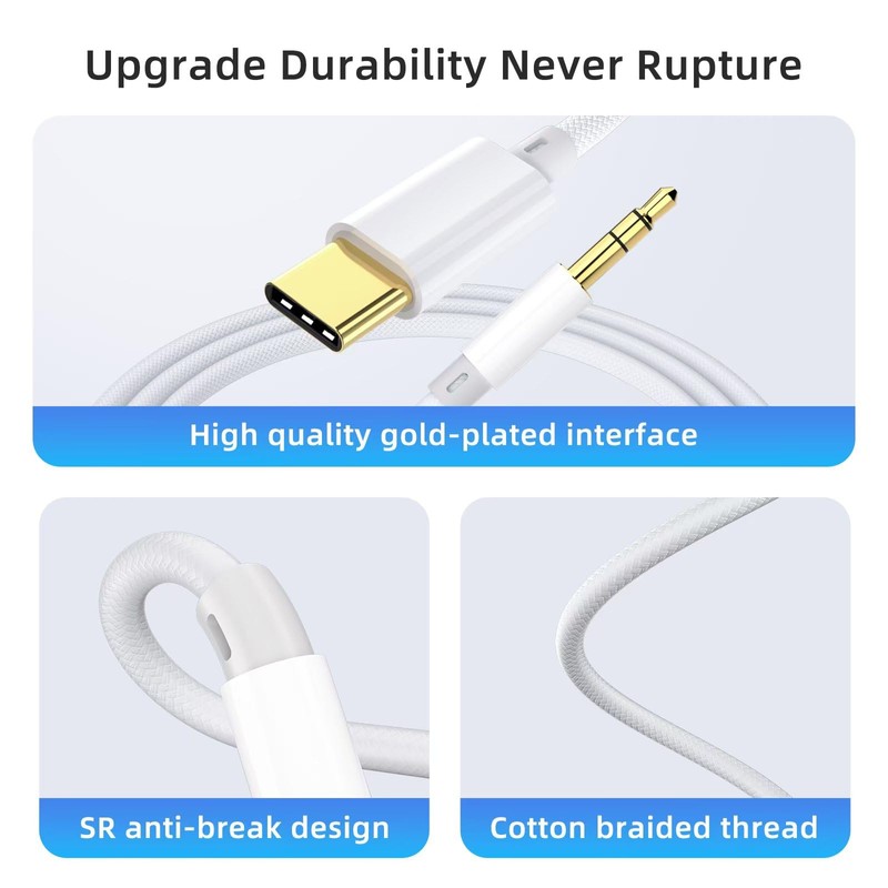 MAXAUX 3.3ft USB Type C to 3.5mm Audio Aux Jack