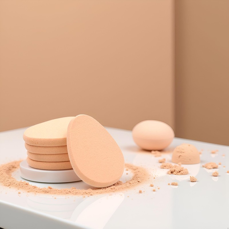 5Pcs Beige Smooth Makeup Sponge Blender Flawless Foundation Powder Puff