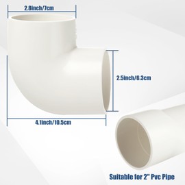 6pcs 2 PVC Fittings 90 Degree Elbow 2 Way PVC Pipe Fittings Right Angle Elbow Furniture Build Grade Pipe Adapter Fittings SCH40
