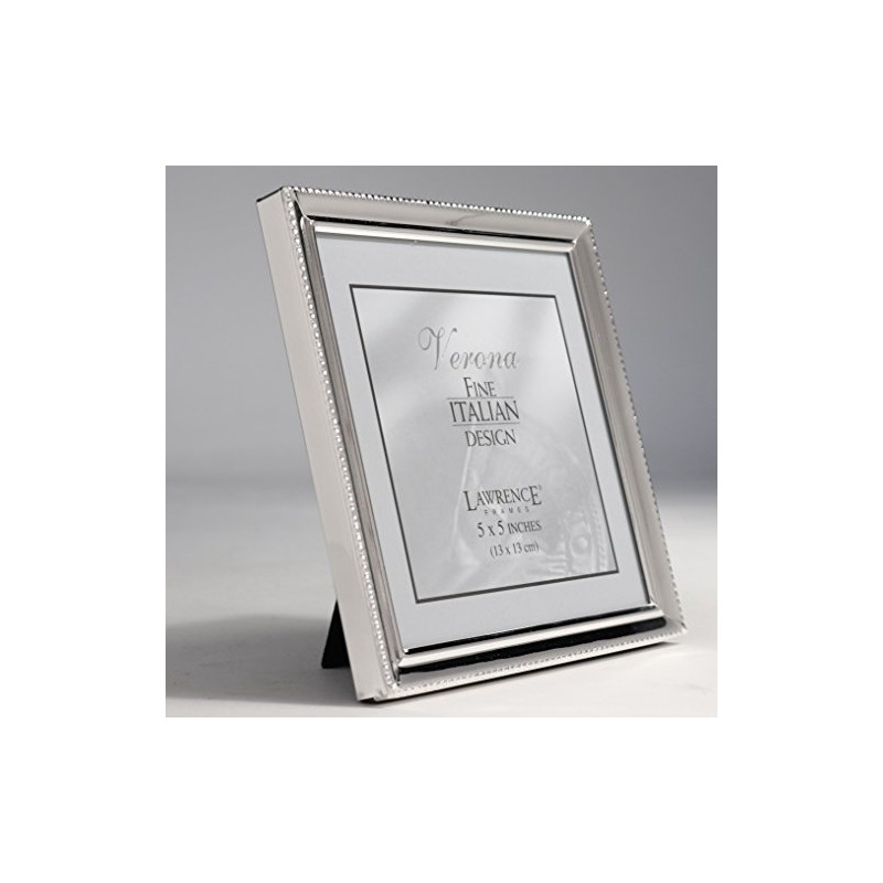 Lawrence Frames 11655 Polished Silver Plate 5x5 Picture Frame -