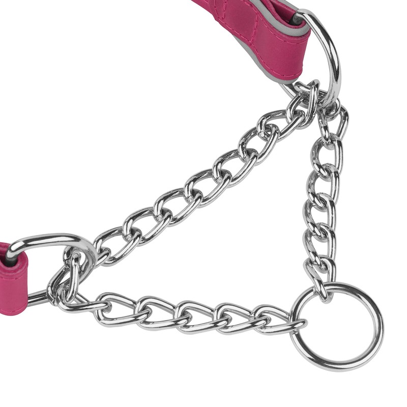 OOPSDOGGY Reflective Leather Martingale Dog Collar - Adjustable No Pull
