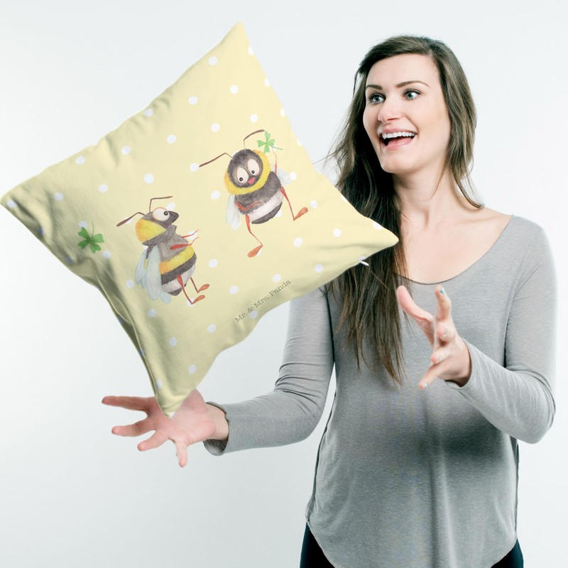 Mr. & Mrs. Panda Cushion Bumble Bee Clover Leaf Gift