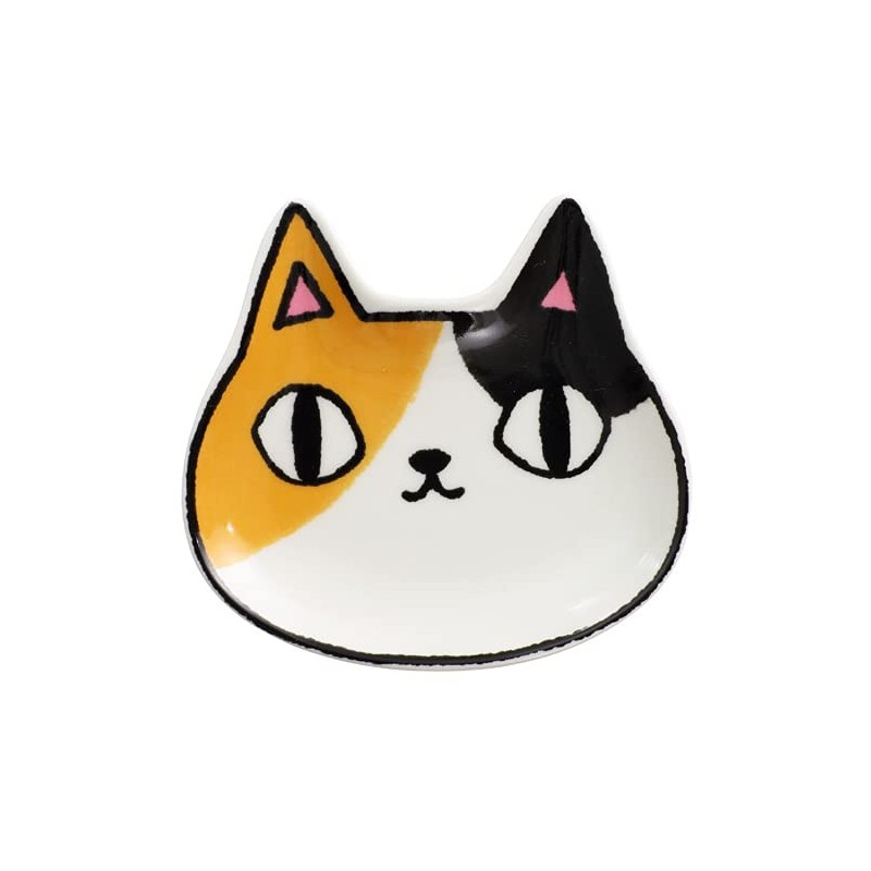 Ceramic Indigo Face Small Plate, Set of 3, Cat 3