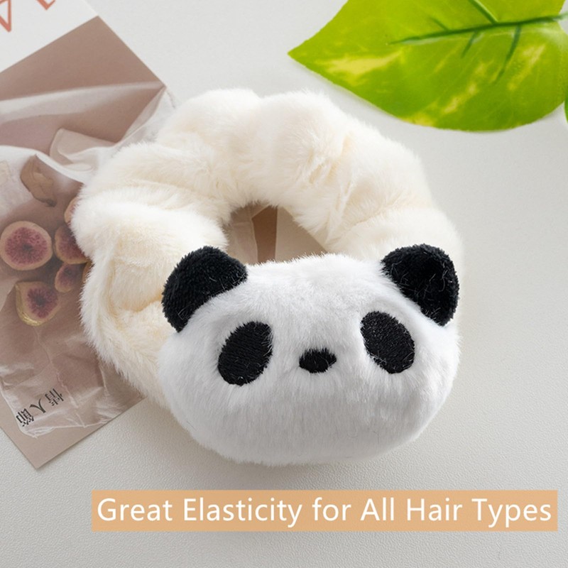 Cute Panda Scrunchies for Women, 2 Pcs White Black Fashion