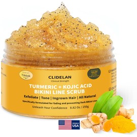 Exfoliante Corporal Para La Zona Del Bikini, Tratamiento Para Vellos Encarnados Y Tratamiento Para La Irritación Por Afeitado En Mujeres. Ácido Kójico, Cúrcuma Y Aha/Bha. Suaviza, Ilumina Y