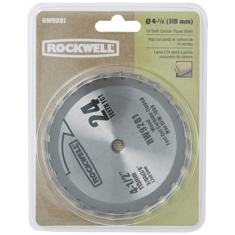 Rockwell RW9281 4 1/2-Inch 24T Carbide Tipped Compact Circular Saw