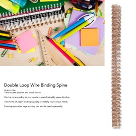 100Pcs Double Loop Wire Binding Spines, 100 Sheet Capacity 3:1 Pitch Binding Wire for Letter Size (Rose Gold)