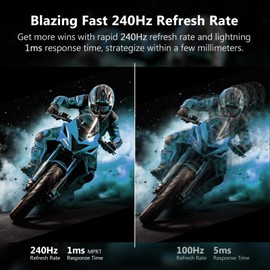 Z-Edge 27-inch Gaming Monitor 1920x1080 IPS 240Hz Gaming Monitor 1ms Frameless LED, UG27PJ AMD Freesync Premium Display Port HDMI