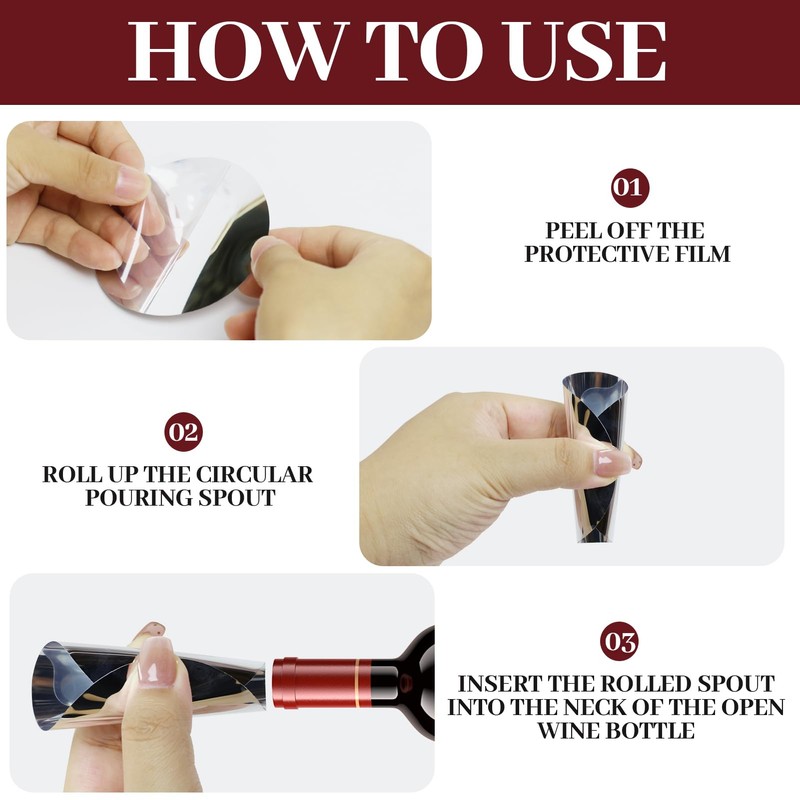 60 Pack Wine Pourers - Elegant Reusable Anti Drip Pourer