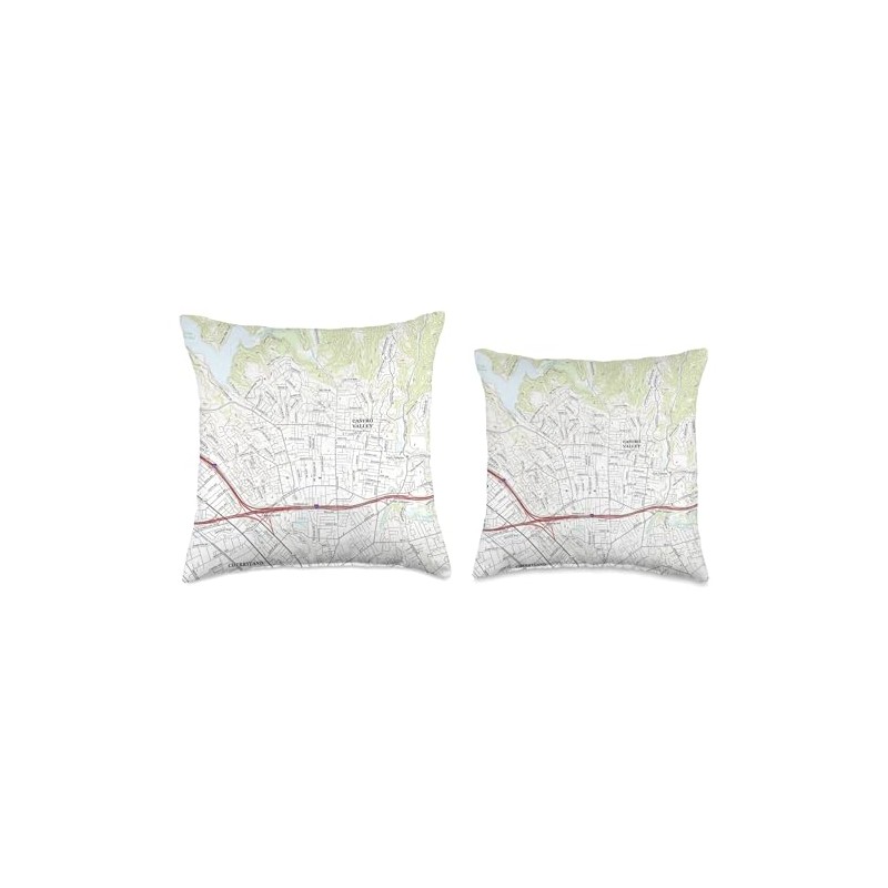 Castro Valley CA Map (2018) Throw Pillow