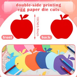 Moinchore 720 Pcs Apple Cutouts Paper 3.9 Inch Assorted Color Cut-Outs Die Cuts Paper for DIY Craft Projects Back to School Class Bulletin Board Decor
