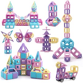 AMYCOOL Magnetic Blocks, 172 Pieces, Girls, Magnetic Toys, Educational Toys, Boys, Magnetic Toys, Building Blocks, Toys, Popular, Cute, 3D Puzzle, Magnetic Toys, Blocks, Keys, DIY, Magnetic Building Blocks, Includes Ferris Wheels, Car, Kids, Toys, Grandc