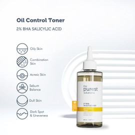 The Purest Solutions Oil Control Toner (2% BHA Salicylic Acid) - Oily, Pore Balancing Toner for Acne & Scarred Skin - Blackhead Targeted Formula - Vegan | Cruelty Free | Eco Friendly (6.76 fl. oz)
