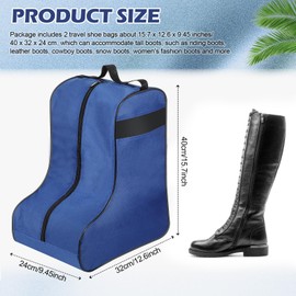 Clysee 1 Pc Boot Bags for Cowboy Boots Travel Dark Blue