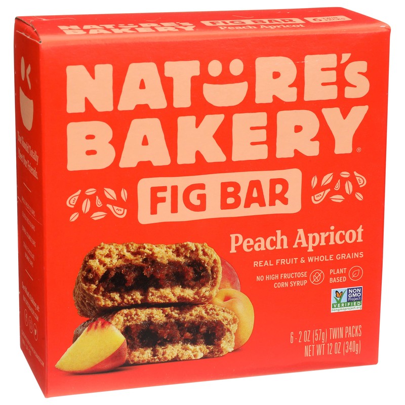 Nature's Bakery Peach Apricot Whole Wheat Fig Bars, 6 Count,