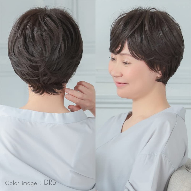 Aquadol rm002DRB Wig, Medical Hat, Short Curly, Pajama Wig, Full