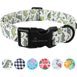 ARING PET Dinosaur Dog Collar-Cute Dog Collar for Small Dogs, Adjustable Comfortable Cotton Boy Dog Collars for Small Medium Large Dogs, Small