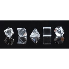 Crocon - Juego de 5 piezas de cuarzo transparente con geometría de cristales sólidos platónicos, piedras geométricas sagradas para meditación, reiki, equilibrio, curación, chakra, limpieza espiritual, buena suerte (15-20 mm)