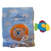 Baby Blanket with Embroidered Name with Rattle