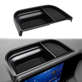 auovo Dashboard Organizer Tray Compatible with Ford Maverick Accessories 2024 2023 2022 Hybrid XL XLT Lariat Center Console Dash Tray ABS Insert Dashboard Storage Box (Black Trim)