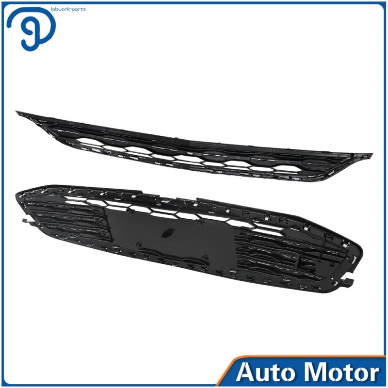labwork Front Bumper Upper & Lower Grille Chrome & Black