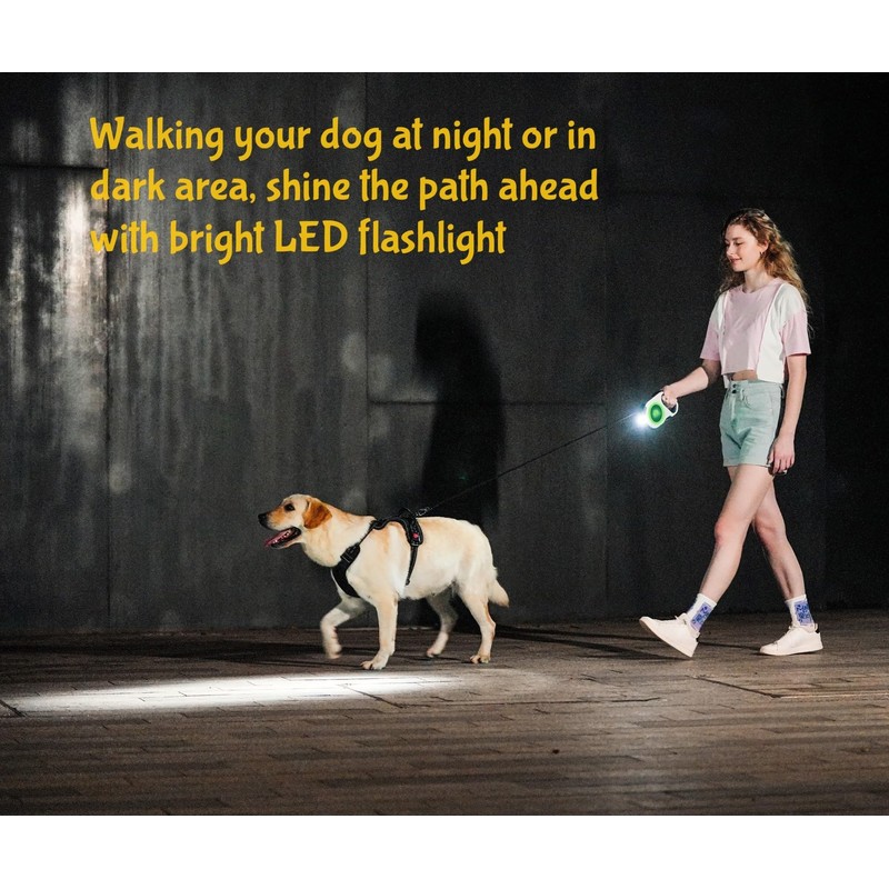 Rechargable Super Bright LED Flashlight Color Streamer Ring Anti-Tangle Retractable