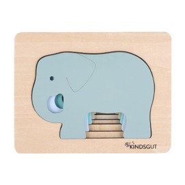 Kindsgut Animal Jigsaw, Wooden Jigsaw Baby Educational Game, Elephant