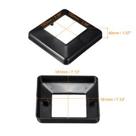 uxcell Post Skirt, 4pcs 100x100mm/3.94x3.94 Plastic Split Style Post Base Cover Trim Skirt for Fence Stair Handrail Railing Porch