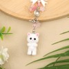 Cat Keychain, Cute Fuzzy Kitty Key Chain White Plush Cat