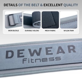 Durable Weight Lifting Belt, 4'' Wide Gym Belt for Bodybuilding, Powerlifting, Squats, Deadlift - Provides Lumbar Support & Stability for Men & Women (Dark Gray, L)