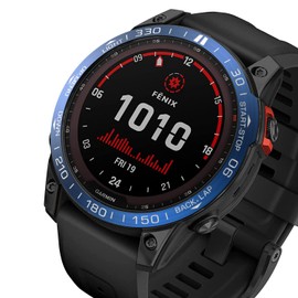 AISPORTS Lünetten Styling Kompatibel mit Garmin Fenix 7X Lünettenring Damen Herren, Selbstklebende Abdeckung Kratzschutz Edelstahl Metalllünette Zifferblattrahmen Kreis Schutzhülle für Garmin Fenix 7X