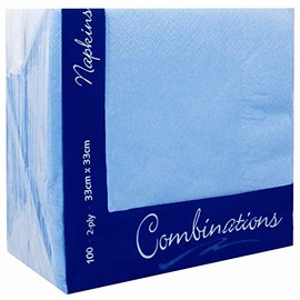 Cornflower Blue 33cm 2ply Disposable Luncheon Party Napkins - Pack of 100
