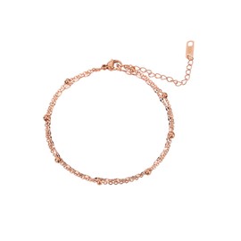 CEYIYA RoseGold Ankle Bracelets for Women - Adjustable Layered Chains Anklets Foot Jewellery