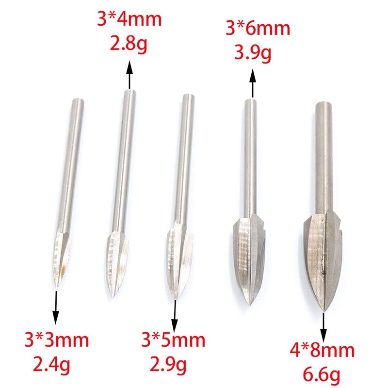 Woodworking Carving Tool, 9 Pieces Wood Engraving Drill Bit Set