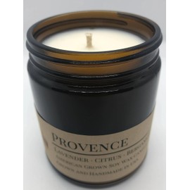 Prairie Fire Candles Scented Soy Wax Candle (8.0 oz) 50-60 Hour Burn Time, Cotton Wick, Amber Glass Jar, Grown and Made in USA - Provence (Lavender)