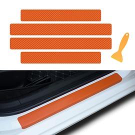 Lecctso 4PCS Car Door Edge Entry Guards, Car Door Sill Protector for Door Edge/Front and Rear Bumper/Door Threshold Anti-Scratch Protection, Universal Car Exterior Accessories for Most Cars (Orange)