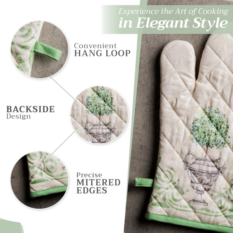 Maison d' Hermine Oven Mitt & Pot Holder 100% Cotton
