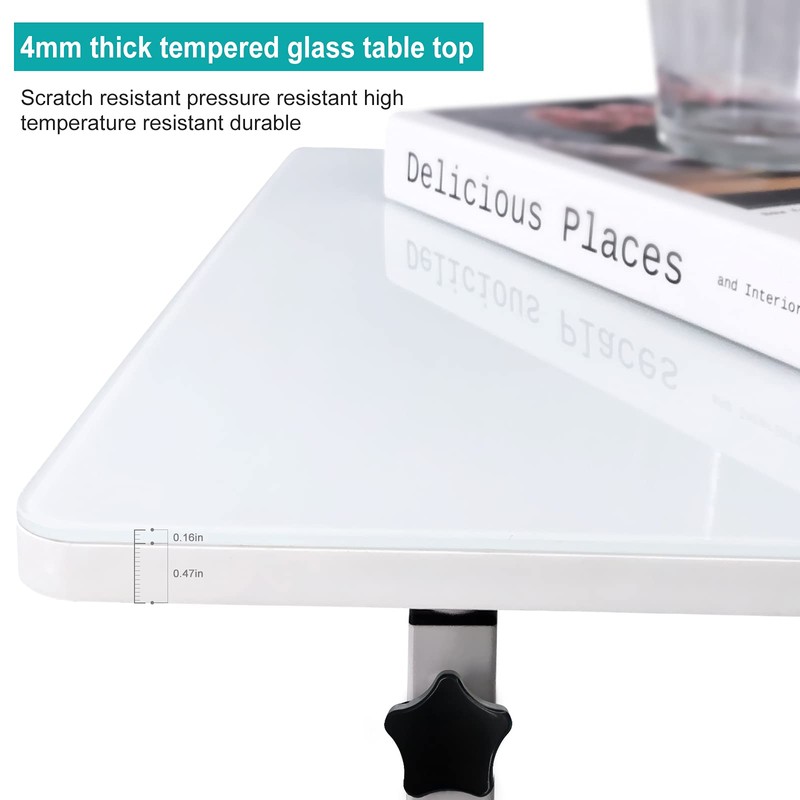 KOUPA Adjustable Height Standing Desk, Writable Tempered Glass Desktop with