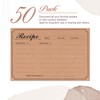 Recipe Cards 4x6 Double-Sided, 50-Pack Blank Kraft Recipe Cards, Minimalist