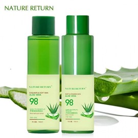 Milky Hydrating Toner with 98% Natural Aloe Vera, Moisturizing Emulsion & Facial Cleanser Free Size/Moisturizer 160ml 5ea