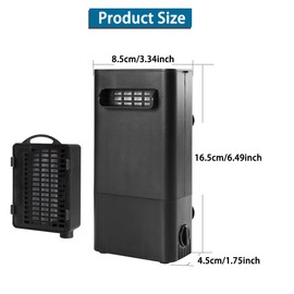 Finaqua Turtle Tank Filter, Small Fish Tank Filter for 5 to 20 Gallons, Low Water Level Aquarium Filter, Silent Operation, Adjustable Water Flow.