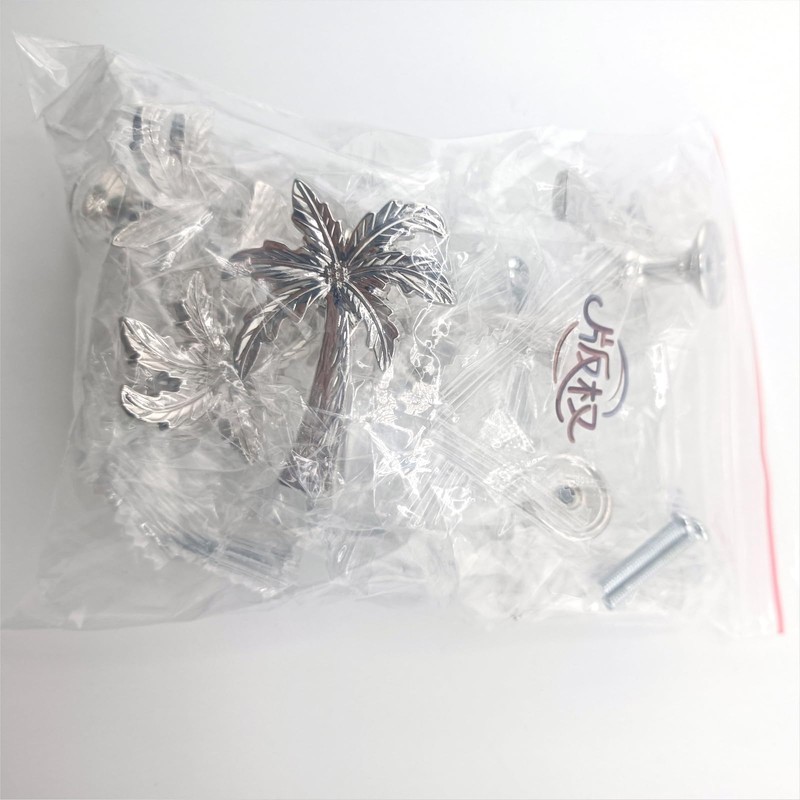 WBNYX Silver Palm Tree Cabinet Knobs - 6 Pcs Coconut