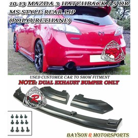 BaysonR Fits 10-13 Mazda 3 5dr MS-Style Rear Lip (Dual Exhaust)