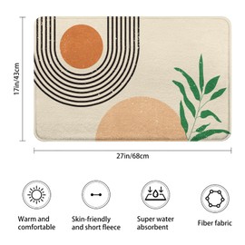 Twyt decor Mid-Century Abstract Boho Bathroom Mat Rug - Rubber Non-Slip Absorbent Soft Bathroom Rugs for Bathtub Shower Sinks (17" L x 27" W)