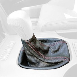 RedlineGoods Shift Boot Compatible with Pontiac G8 2006-09. Tailor Made - not Universal. Genuine top-Grade Italian Black Suede (Alcantara) with Silver Thread