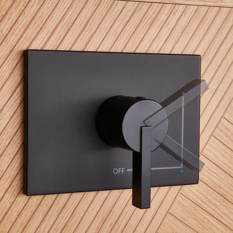 SOOOHOT Shower Faucet, Black Shower Faucet Set with 8-Inch Rain