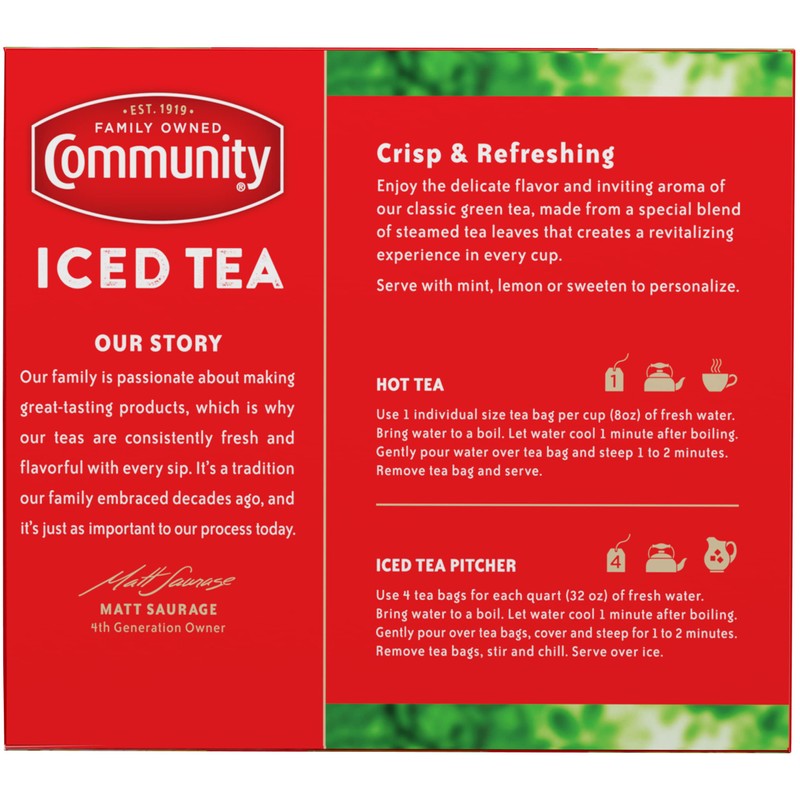 Community Coffee Signature Iced Tea, 48 Family Size Tea Bags,